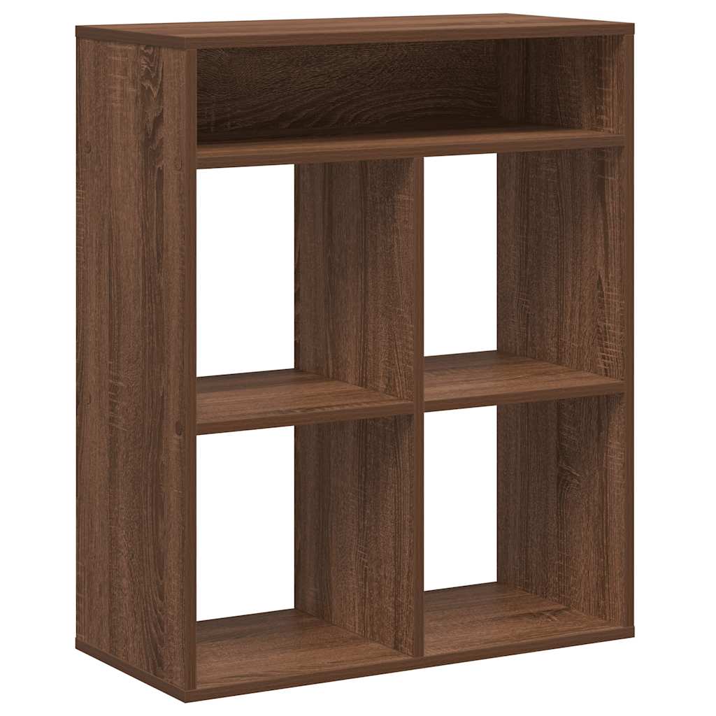 Bookcase, brown oak, 66x31x80 cm, processed wood