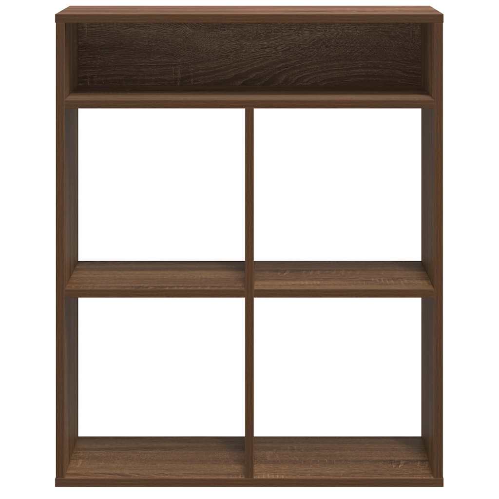 Bookcase, brown oak, 66x31x80 cm, processed wood