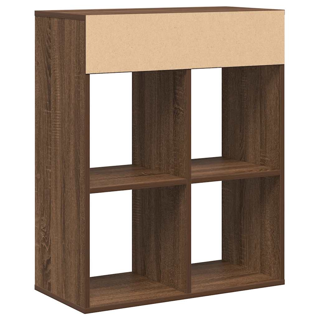 Bookcase, brown oak, 66x31x80 cm, processed wood