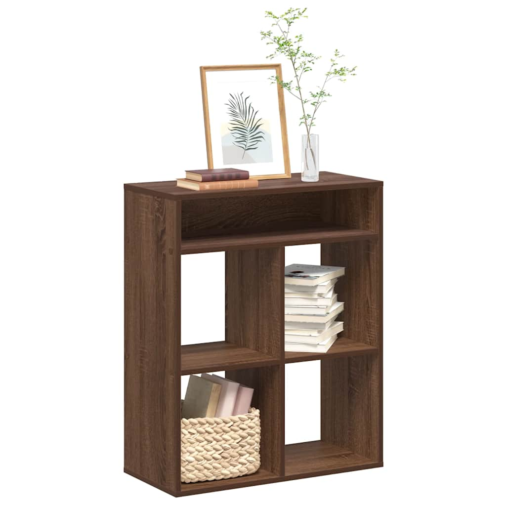 Bookcase, brown oak, 66x31x80 cm, processed wood