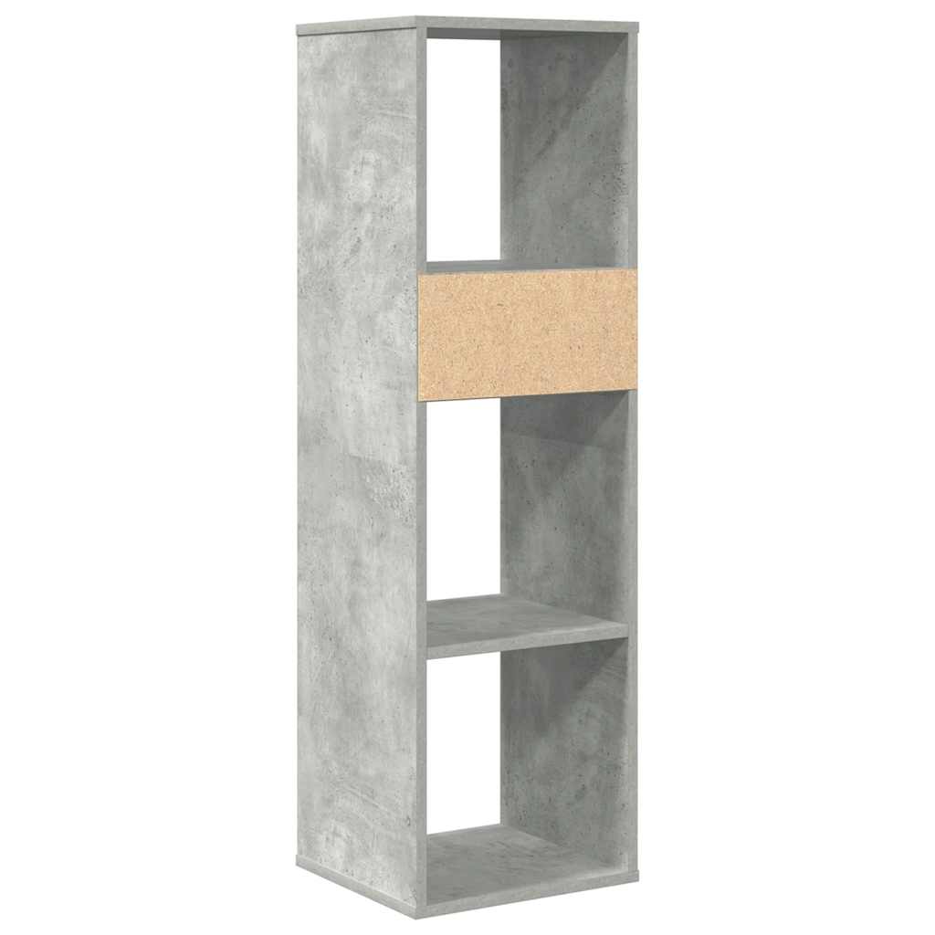 Bibliotecă, gri beton, 34x31x112 cm, lemn prelucrat