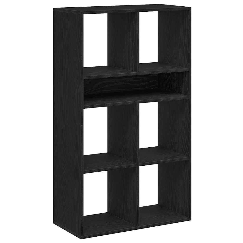 Black bookcase 66x31x112 cm processed wood