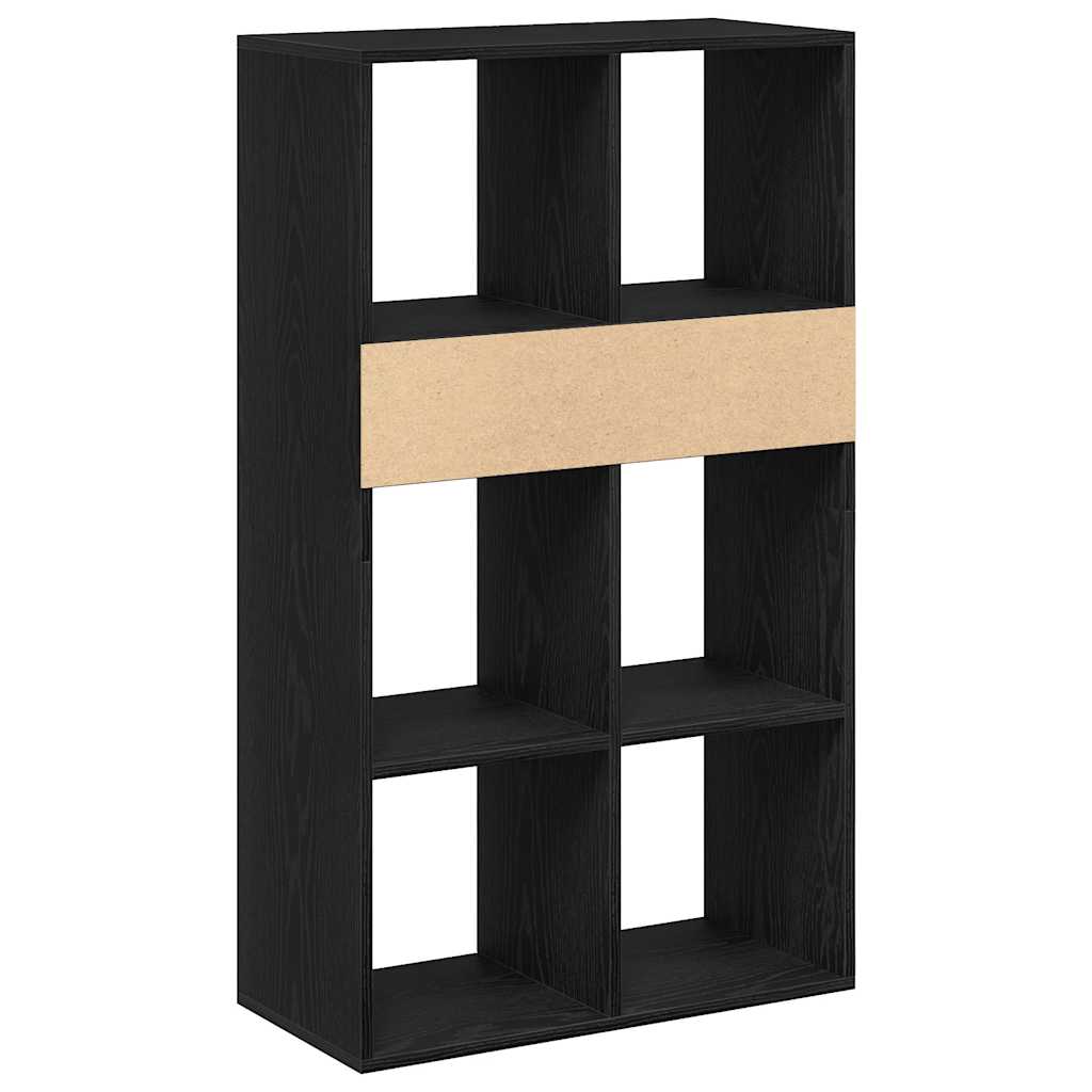 Black bookcase 66x31x112 cm processed wood