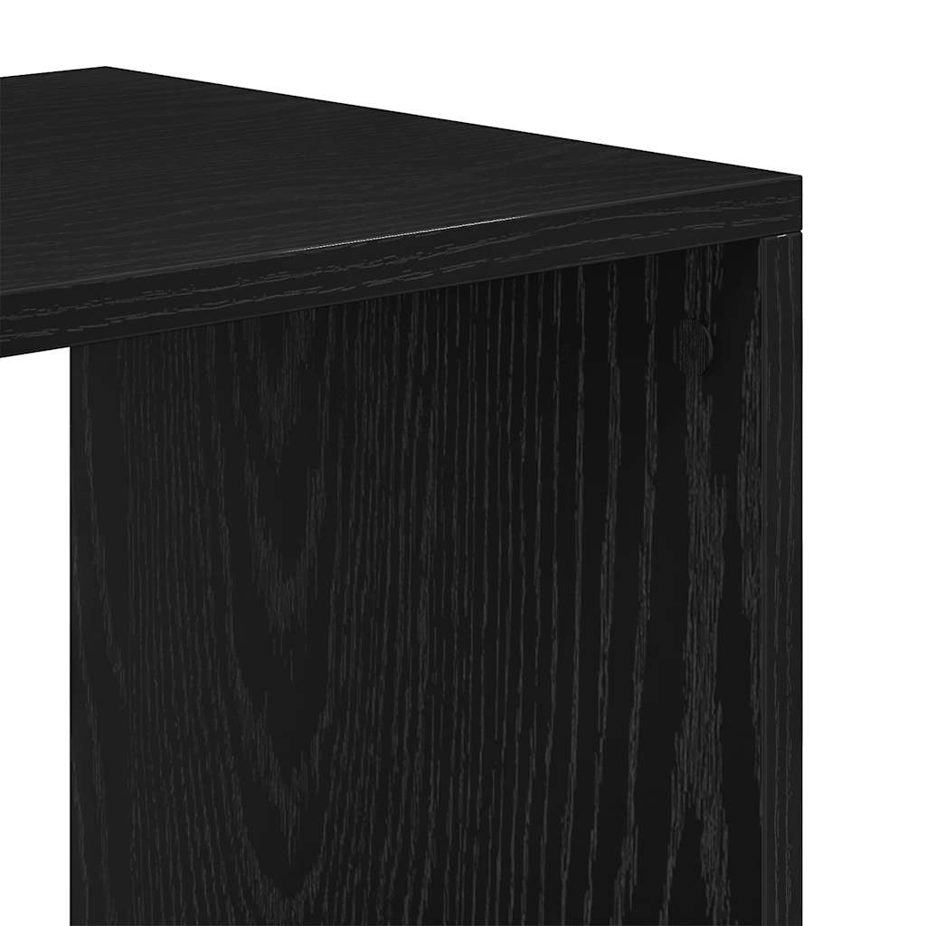 Black bookcase 66x31x112 cm processed wood