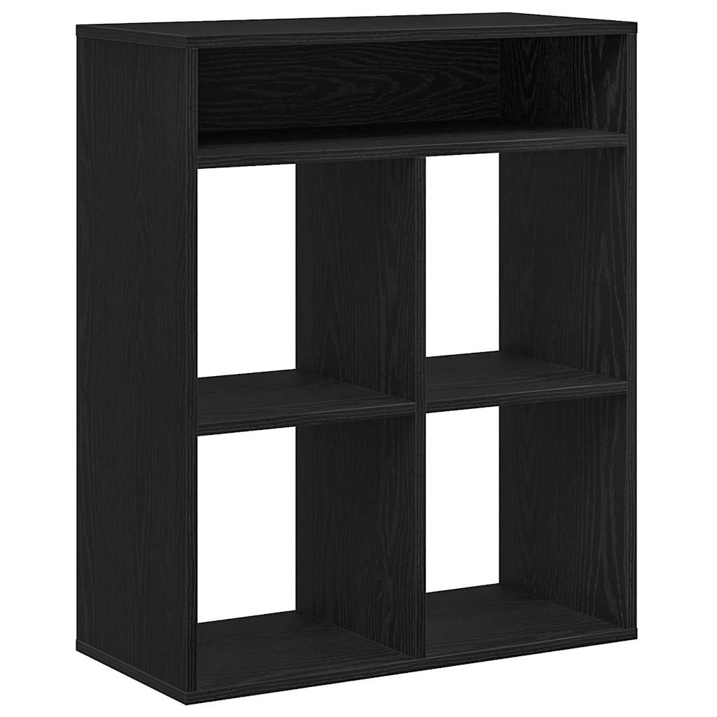 Black bookcase 66x31x80 cm processed wood