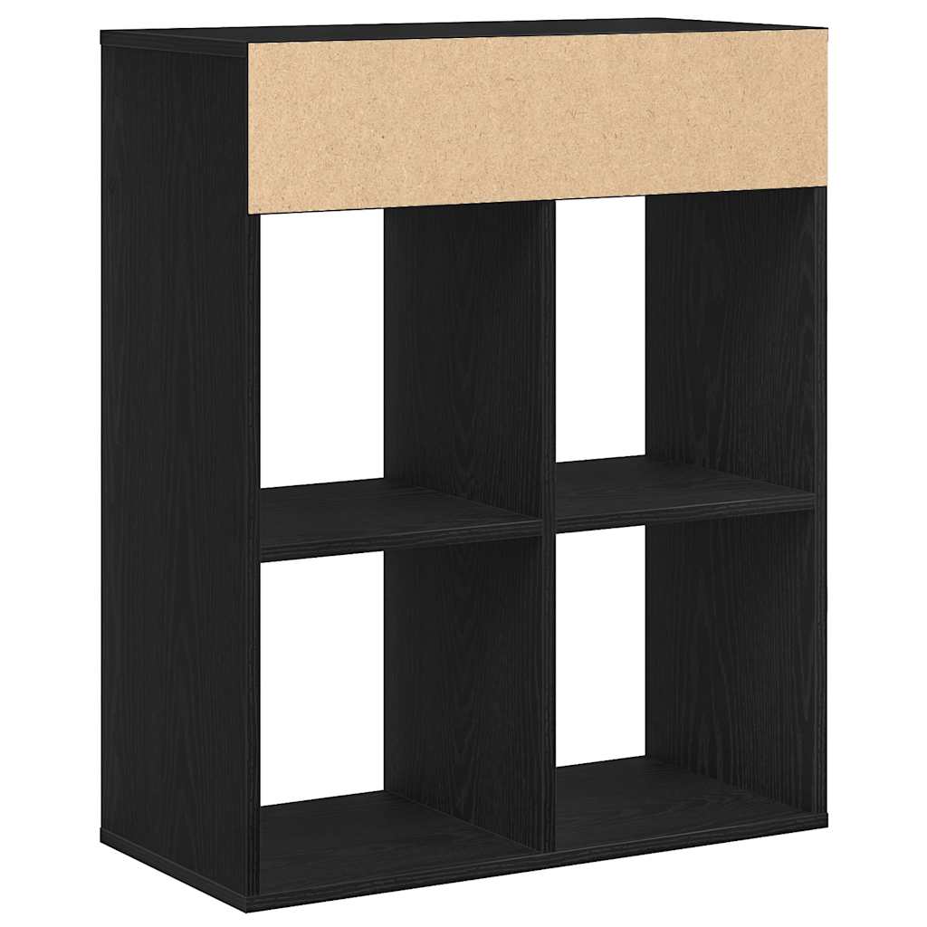 Black bookcase 66x31x80 cm processed wood