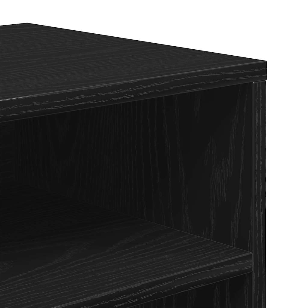 Black bookcase 66x31x80 cm processed wood