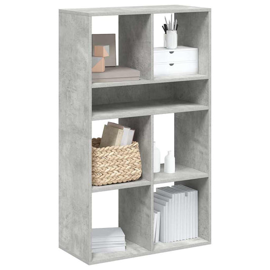 Bookcase, concrete gray, 66x31x112 cm, processed wood