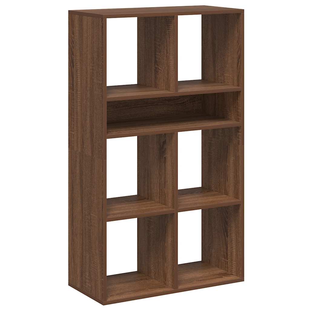 Bookcase, brown oak, 66x31x112 cm, processed wood