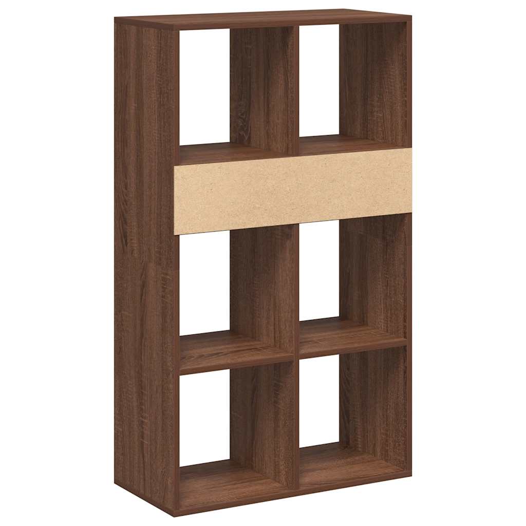 Bookcase, brown oak, 66x31x112 cm, processed wood