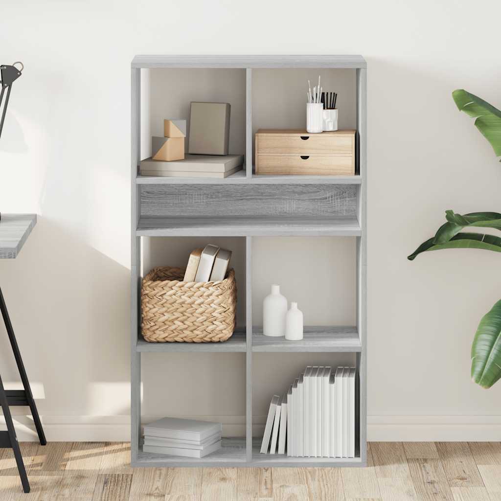 Bookcase, sonoma grey, 66x31x112 cm, engineered wood