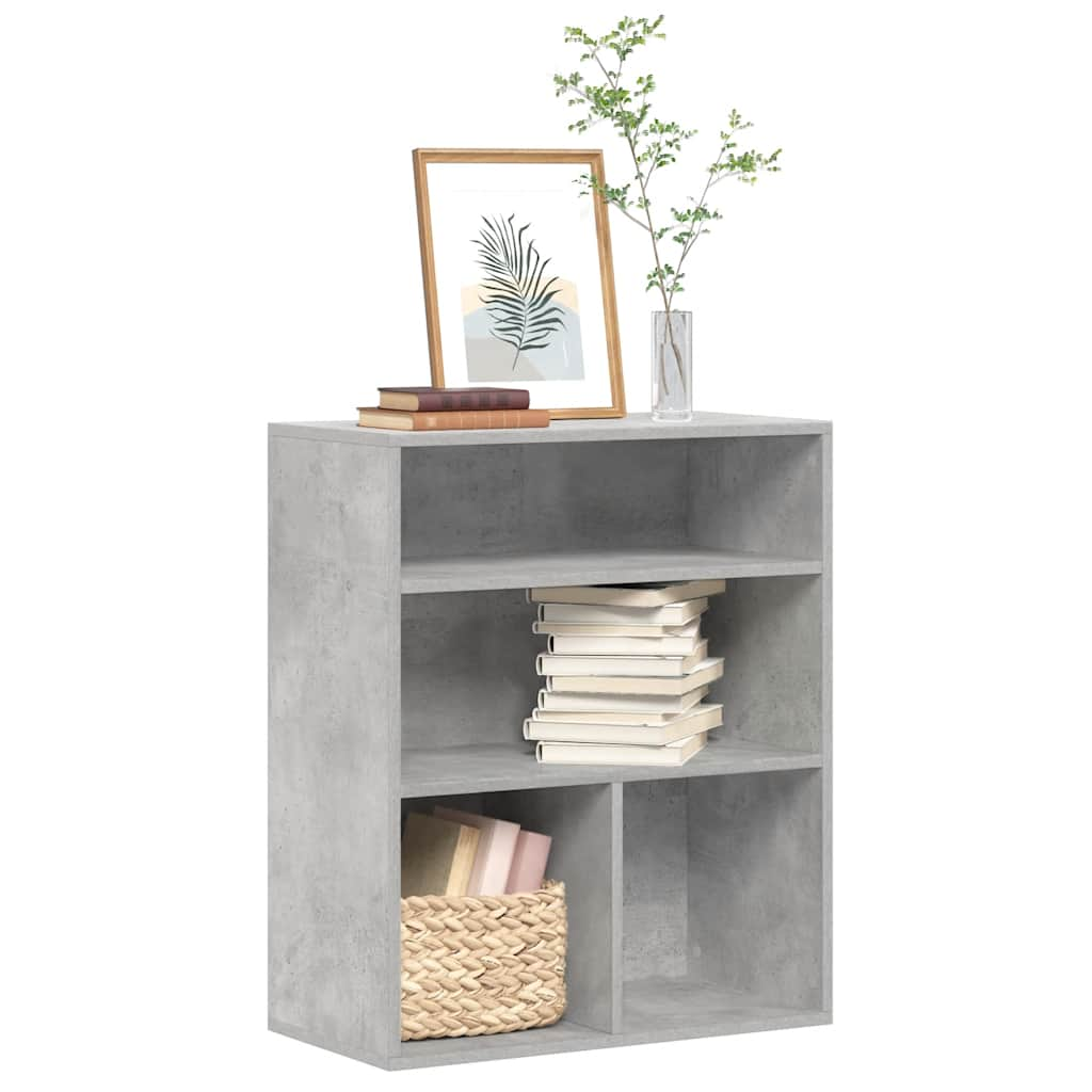 Bookcase, concrete gray, 60x30x71.5 cm, processed wood