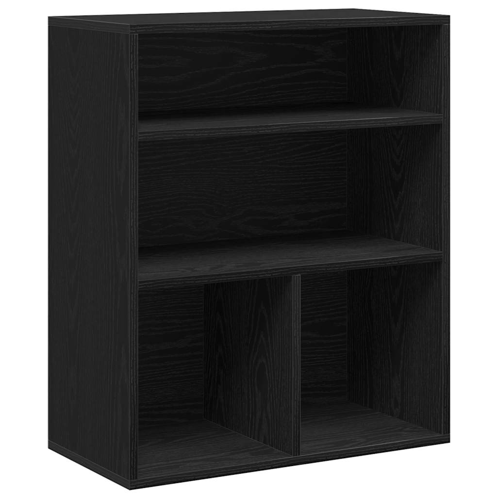 Black bookcase 60x30x71.5 cm processed wood