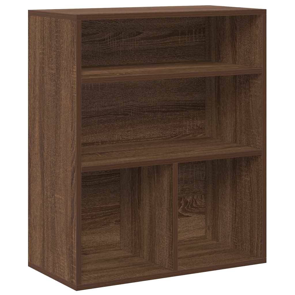 Bookcase, brown oak, 60x30x71.5 cm, processed wood