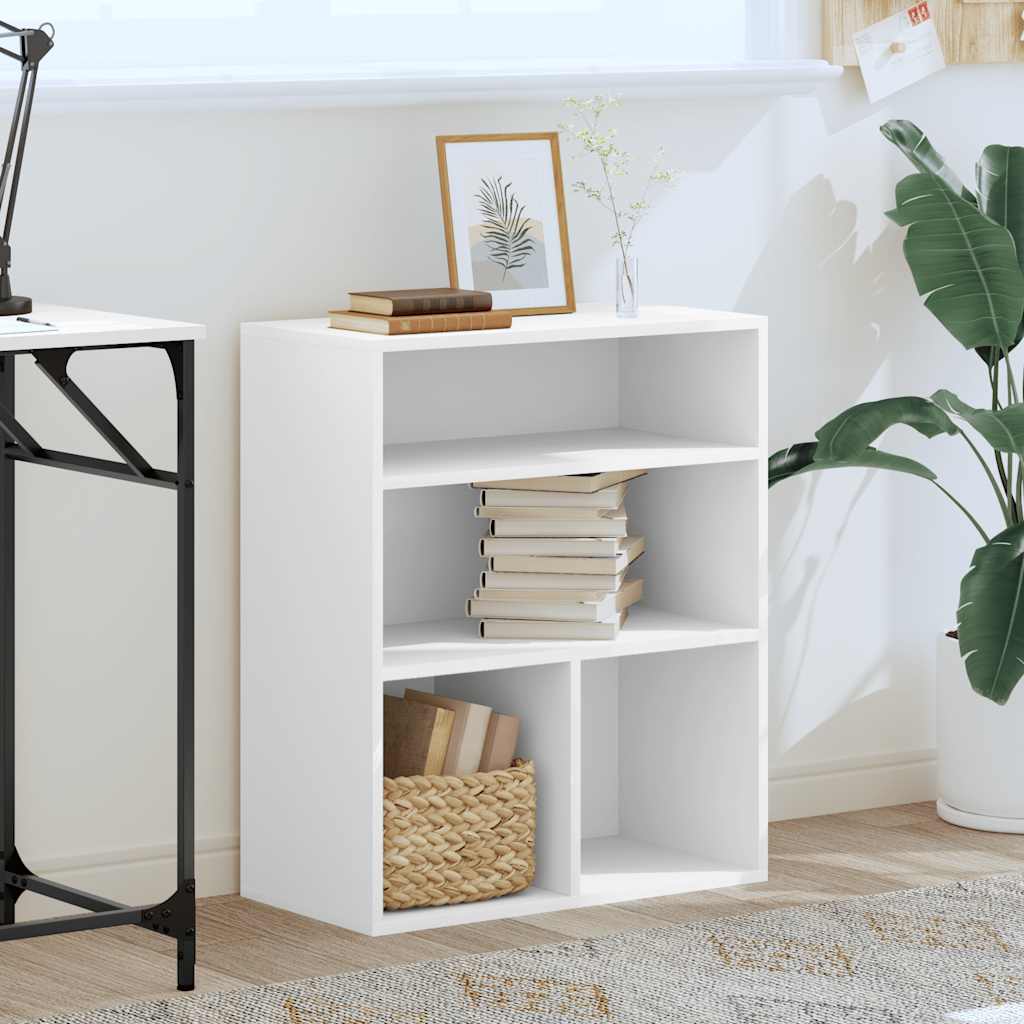 Bookcase, white, 60x30x71.5 cm, processed wood