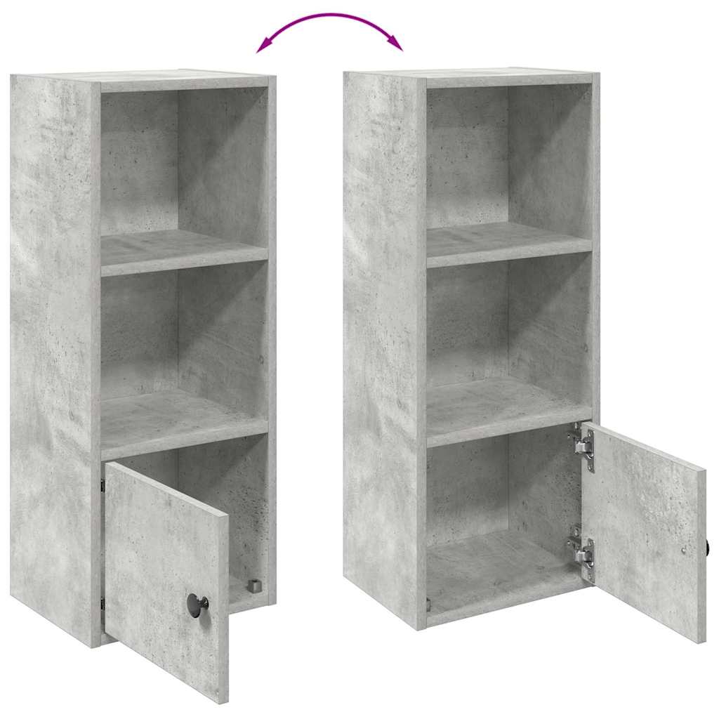 Bookcase, concrete gray, 31x24x77 cm, processed wood