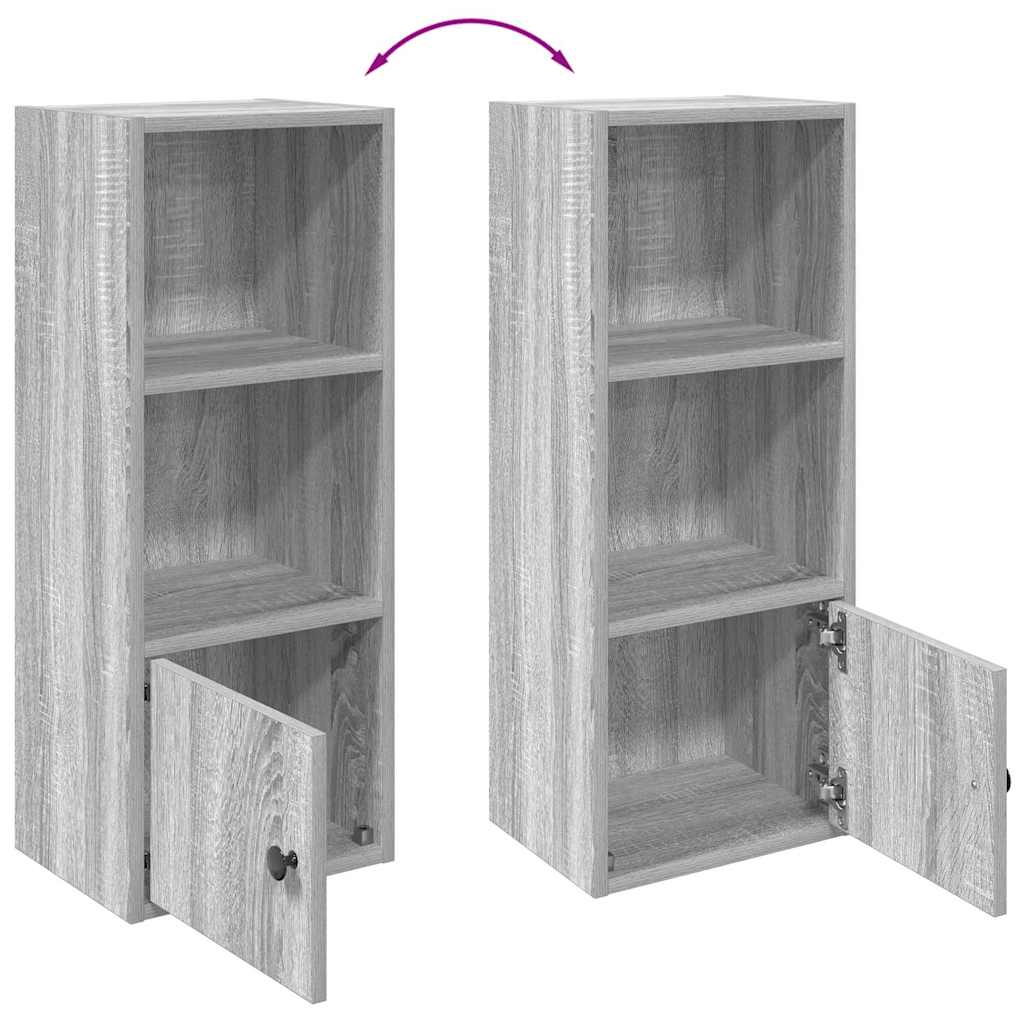 Bookcase, sonoma grey, 31x24x77 cm, engineered wood