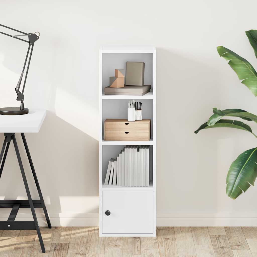 Bookcase, white, 31x24x102 cm, processed wood