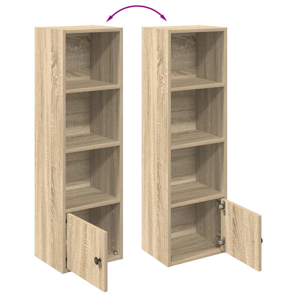 Bookcase, sonoma oak, 31x24x102 cm, processed wood