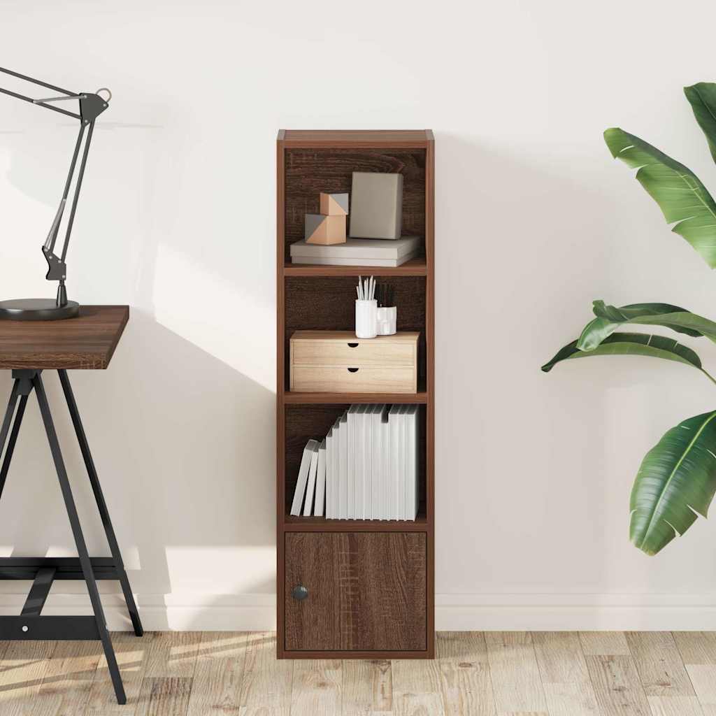 Bookcase, brown oak, 31x24x102 cm, processed wood