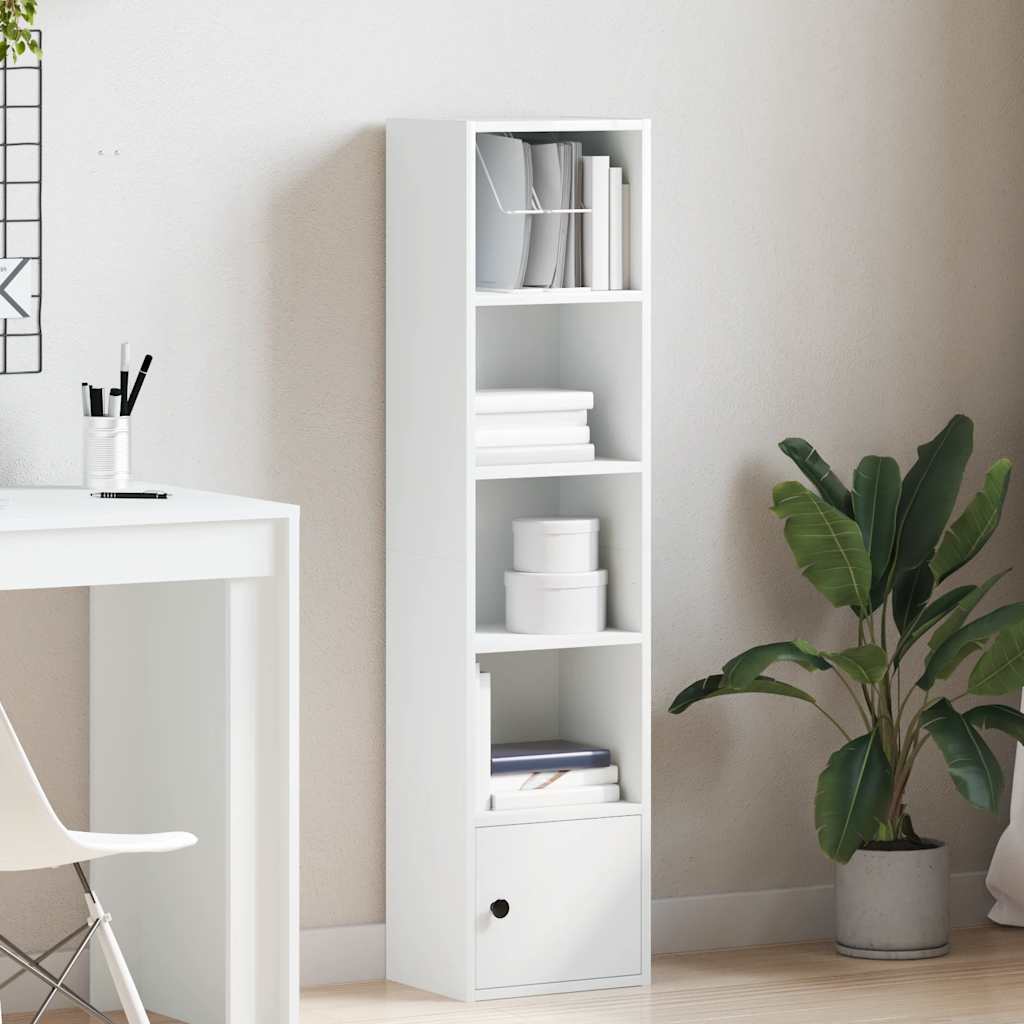 Bookcase, white, 31x24x127 cm, processed wood