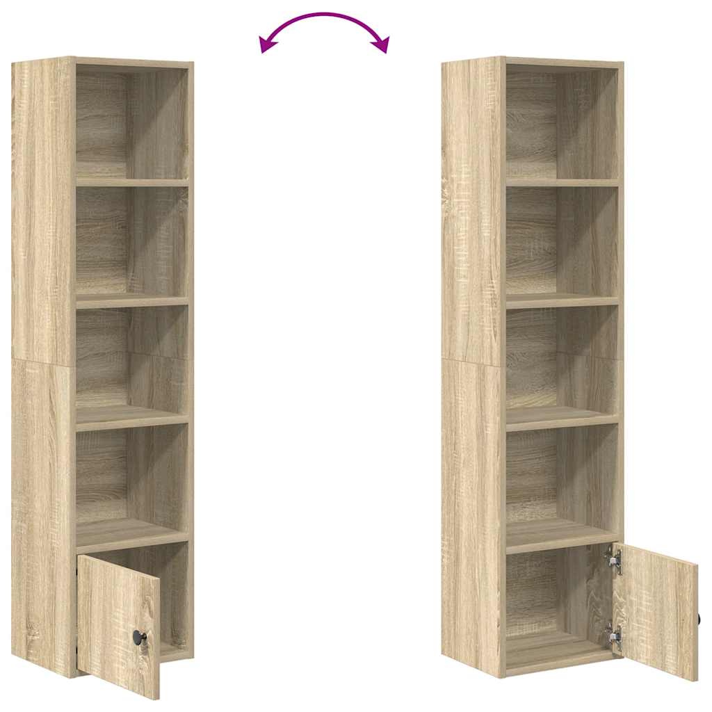 Bookcase, sonoma oak, 31x24x127 cm, processed wood