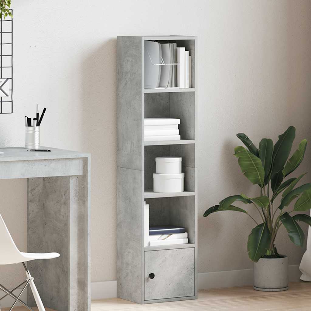 Bookcase, concrete gray, 31x24x127 cm, processed wood