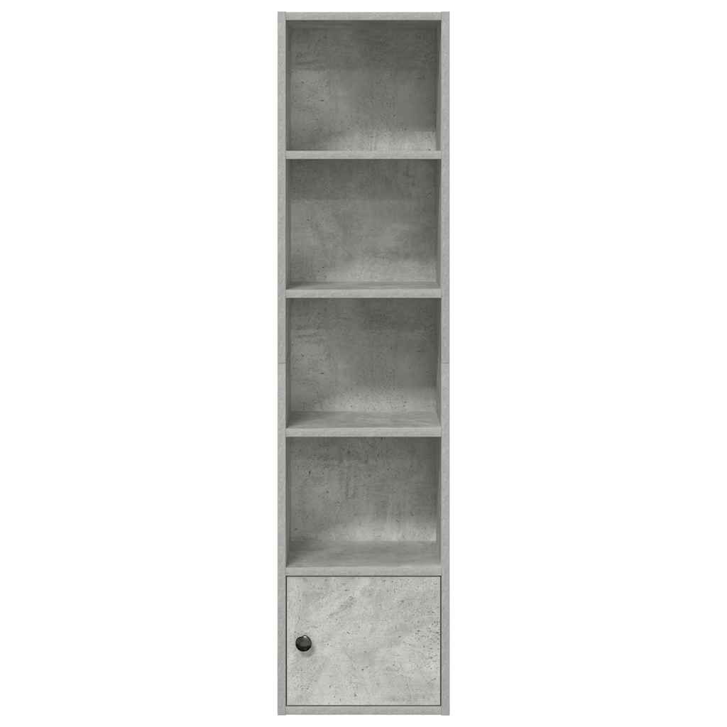 Bookcase, concrete gray, 31x24x127 cm, processed wood