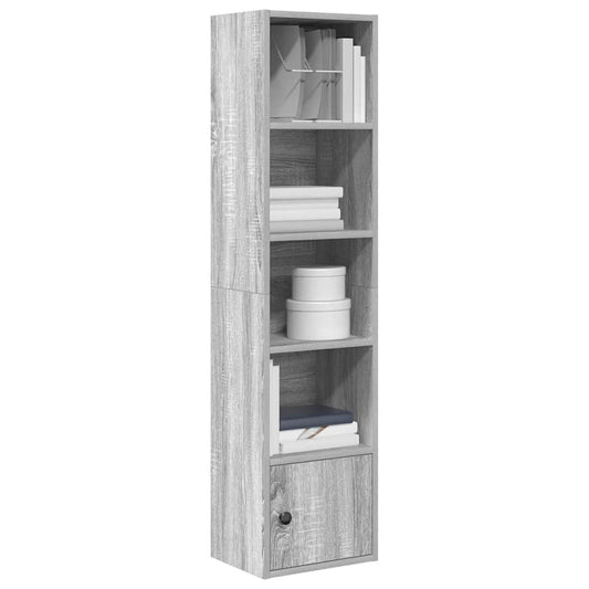 Bookcase, sonoma grey, 31x24x127 cm, engineered wood