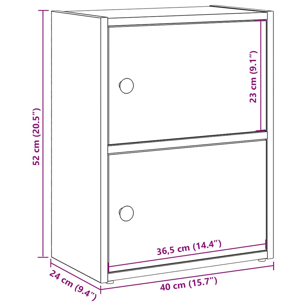 Bookcase, white, 40x24x52 cm, processed wood