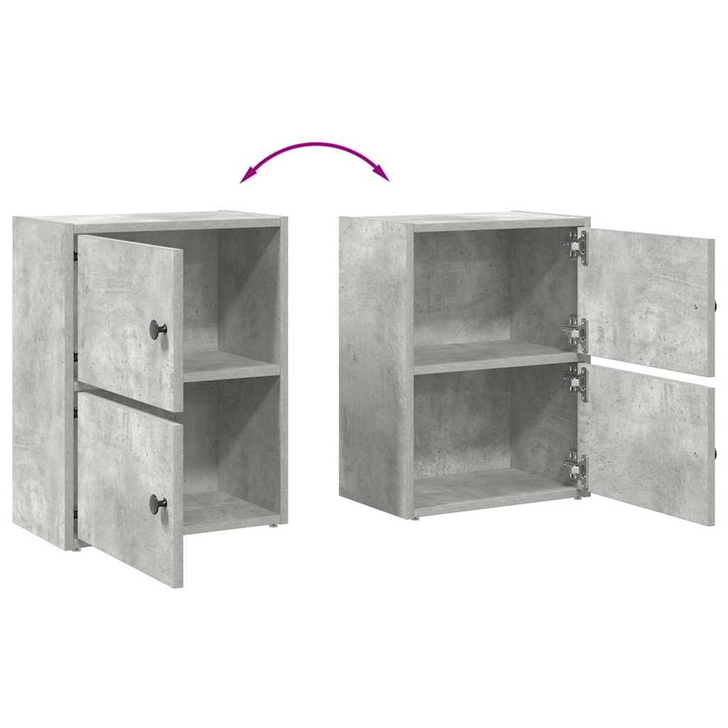 Bookcase, concrete gray, 40x24x52 cm, processed wood