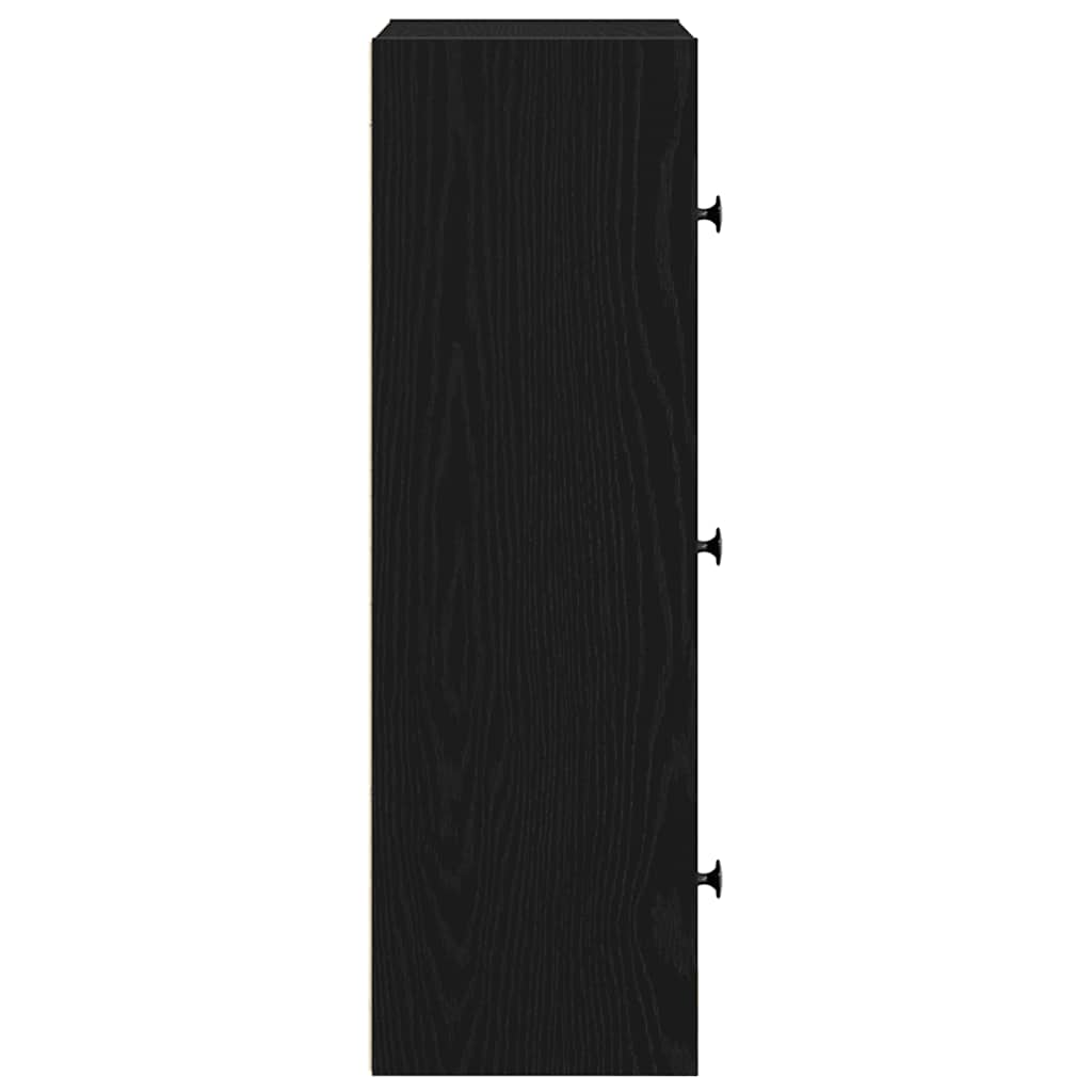 Bookcase Black Oak 40x24x77 cm Processed wood