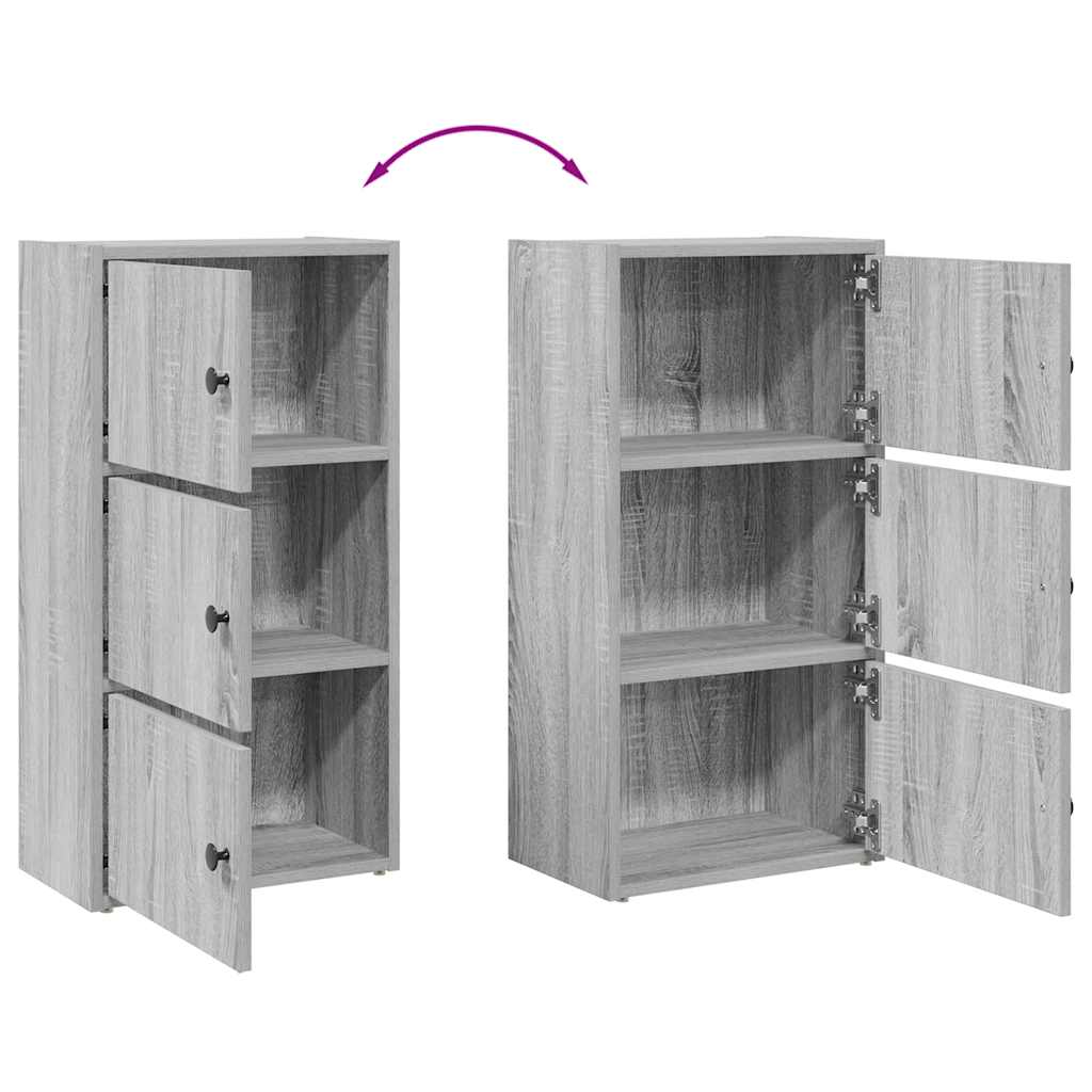 Bookcase, sonoma grey, 40x24x77 cm, engineered wood