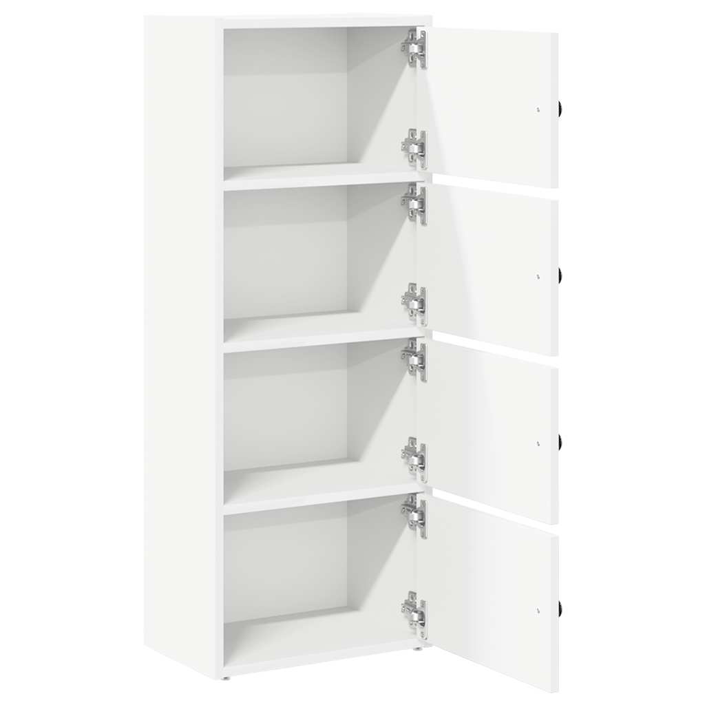 White bookcase 40x24x102 cm made of processed wood