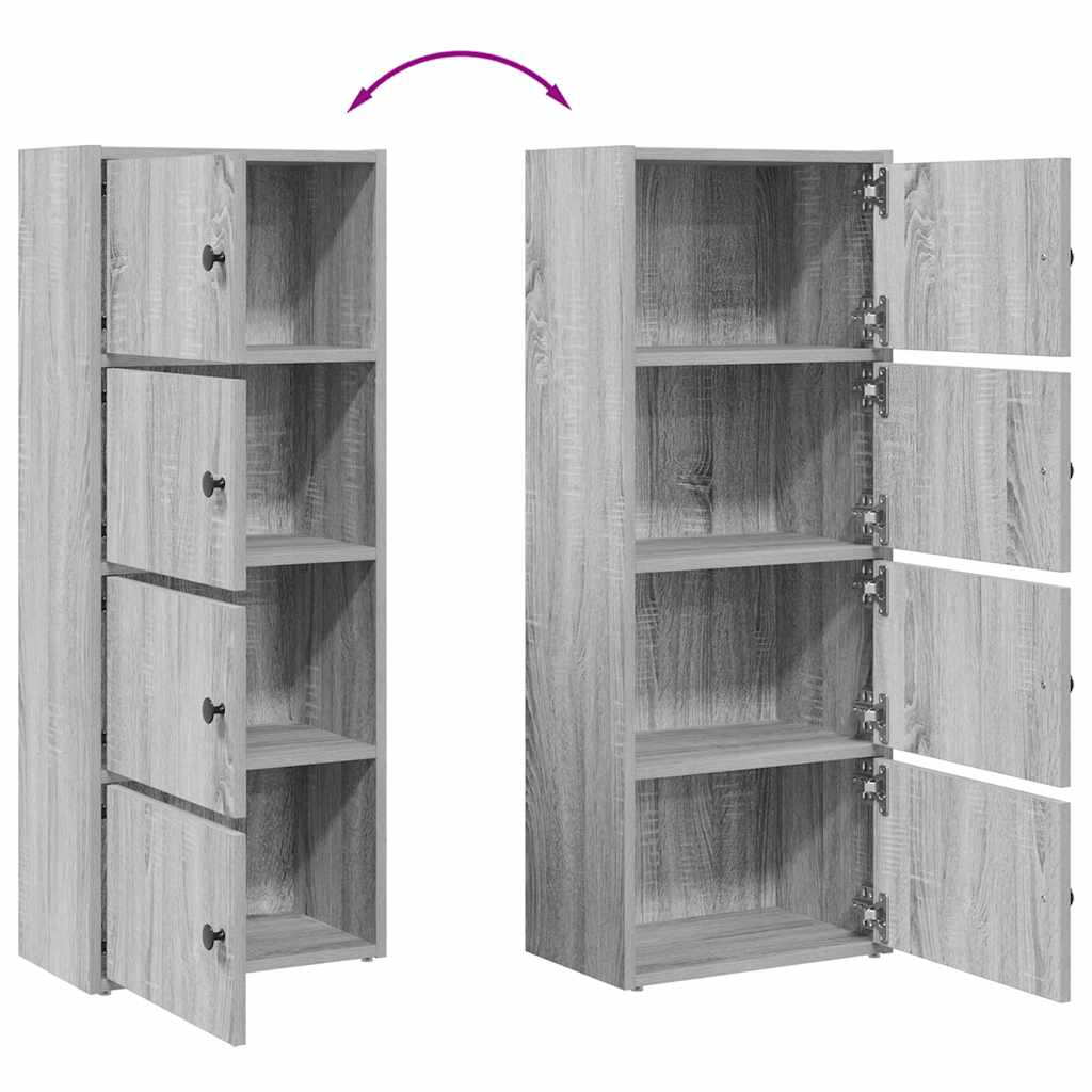 Bookcase, sonoma grey, 40x24x102 cm, engineered wood