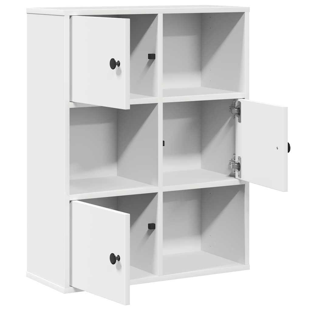 Bookcase, white, 60x24x76.5 cm, processed wood