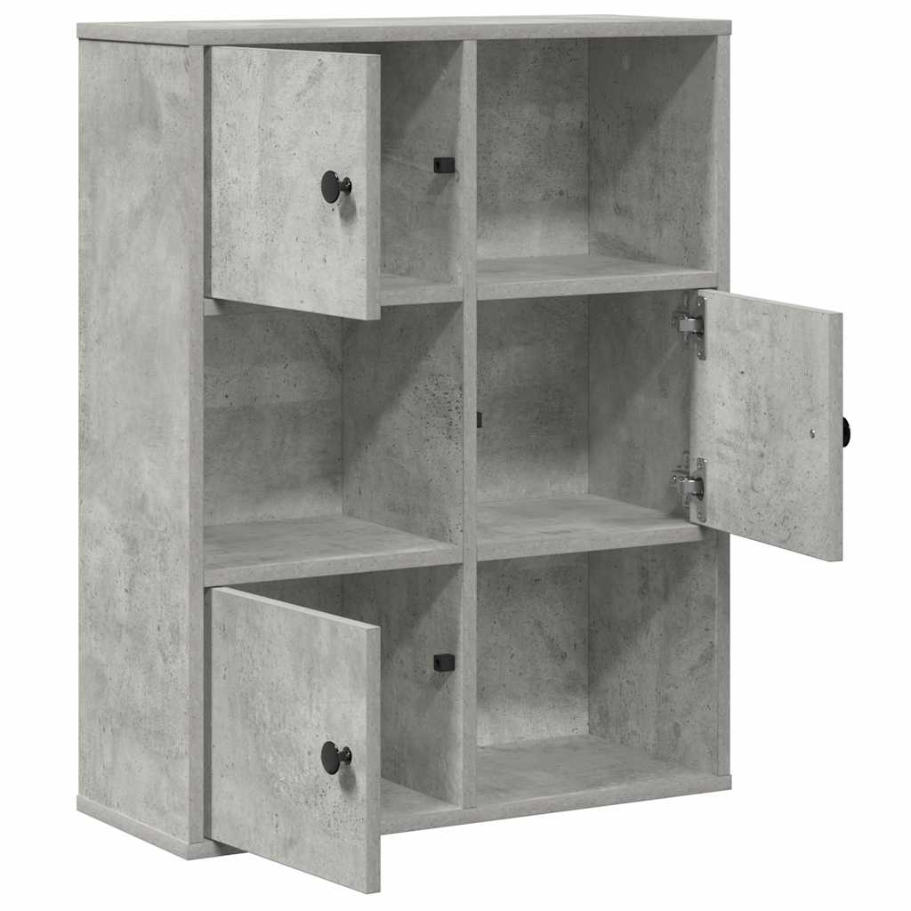 Bookcase, concrete gray, 60x24x76.5 cm, processed wood