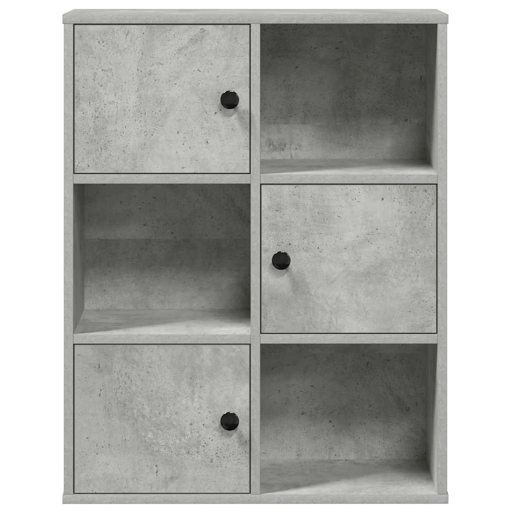 Bookcase, concrete gray, 60x24x76.5 cm, processed wood