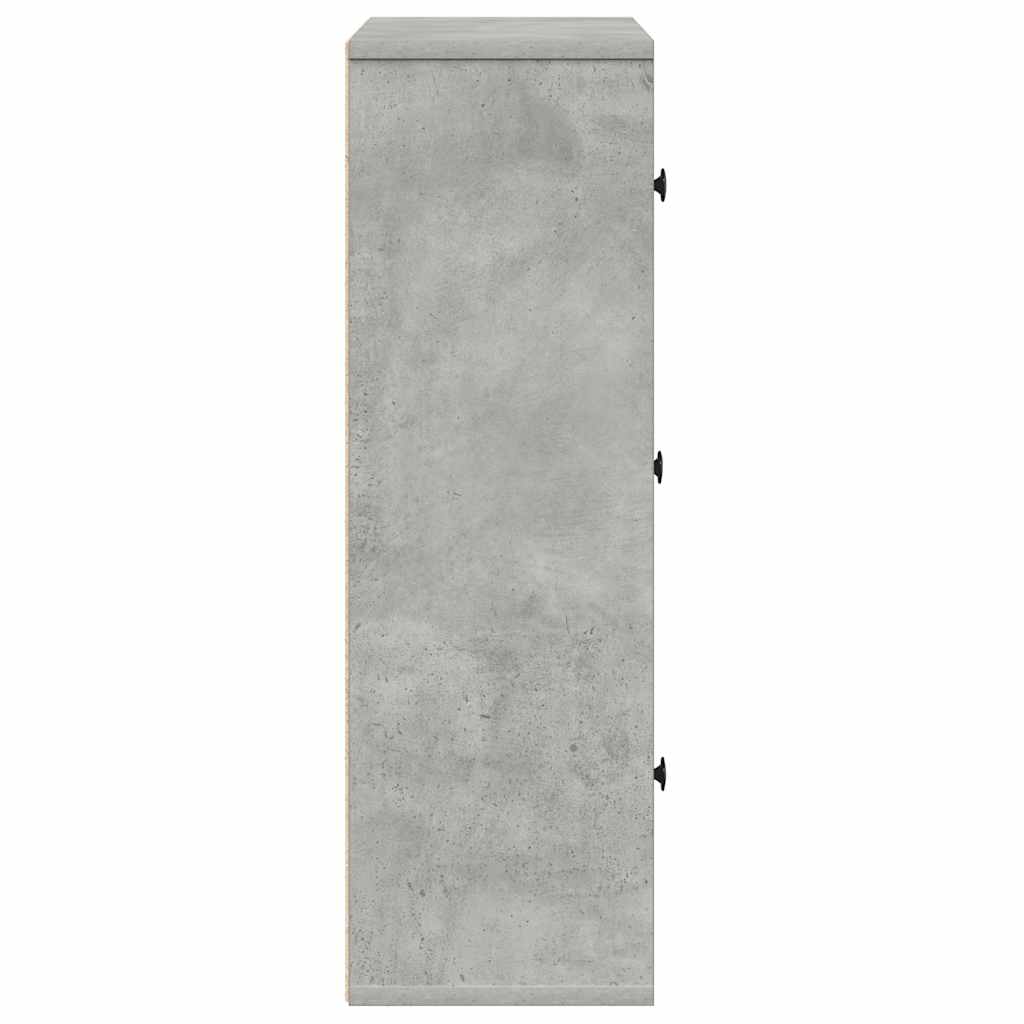 Bookcase, concrete gray, 60x24x76.5 cm, processed wood