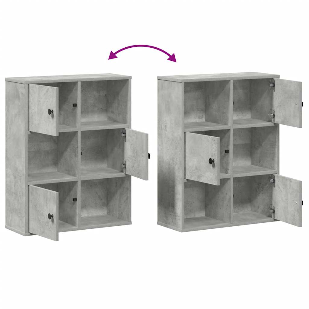 Bookcase, concrete gray, 60x24x76.5 cm, processed wood