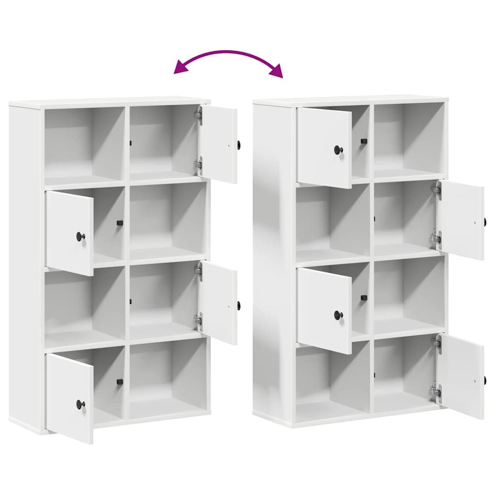 White bookcase 60x24x101.5 cm made of processed wood