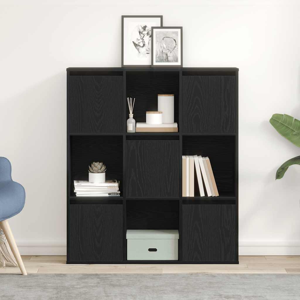 Bookcase Black Oak 89x24x101.5 cm Processed wood