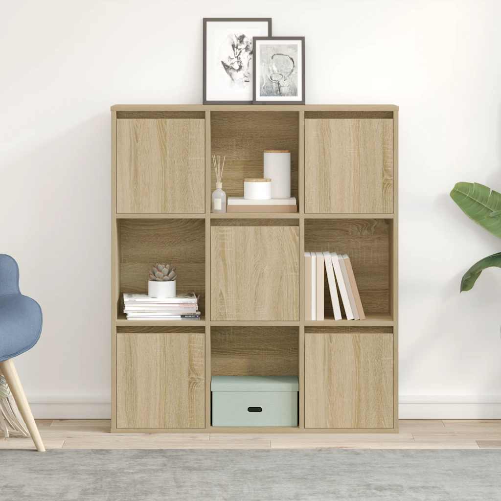 Bookcase, sonoma oak, 89x24x101.5 cm, processed wood