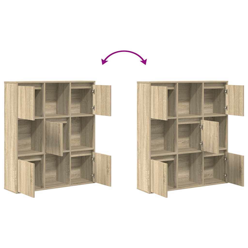 Bookcase, sonoma oak, 89x24x101.5 cm, processed wood