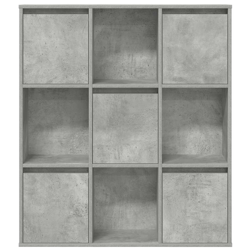 Bibliotecă, gri beton, 89x24x101,5 cm, lemn prelucrat