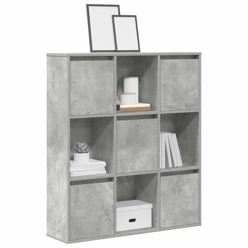 Bookcase, concrete gray, 89x24x101.5 cm, processed wood