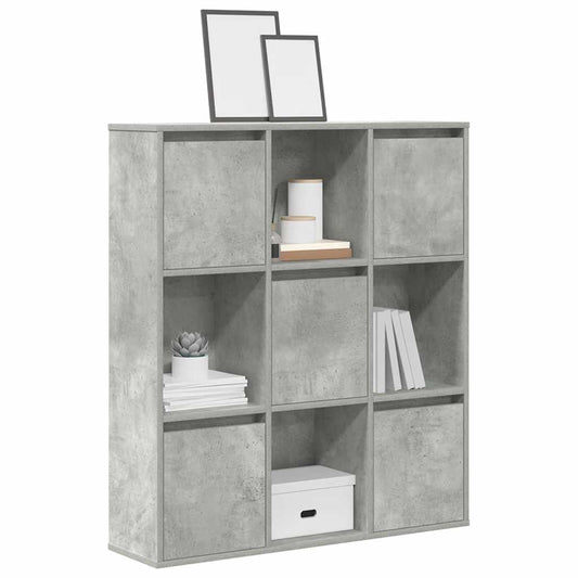 Bookcase, concrete gray, 89x24x101.5 cm, processed wood