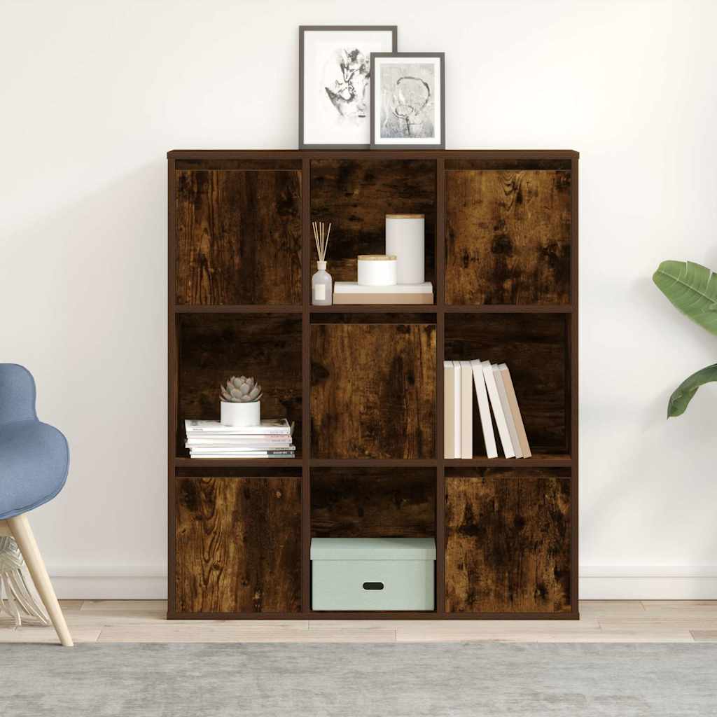 Bookcase, smoky oak, 89x24x101.5 cm, processed wood