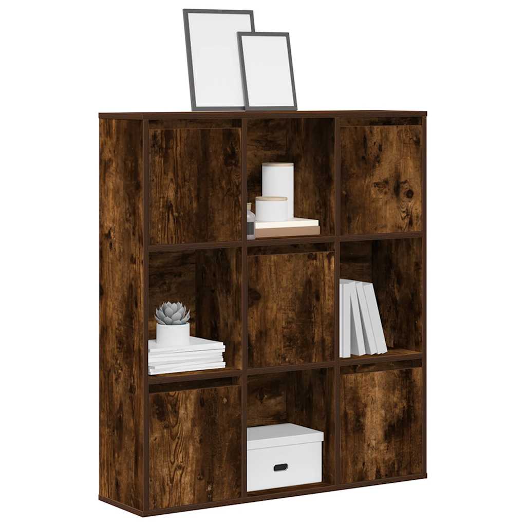 Bookcase, smoky oak, 89x24x101.5 cm, processed wood