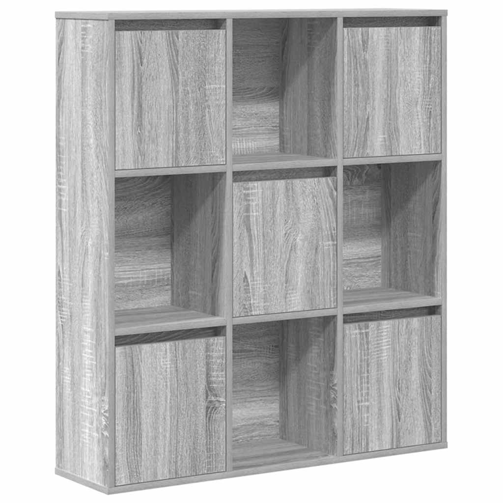 Bookcase, sonoma grey, 89x24x101.5 cm, engineered wood